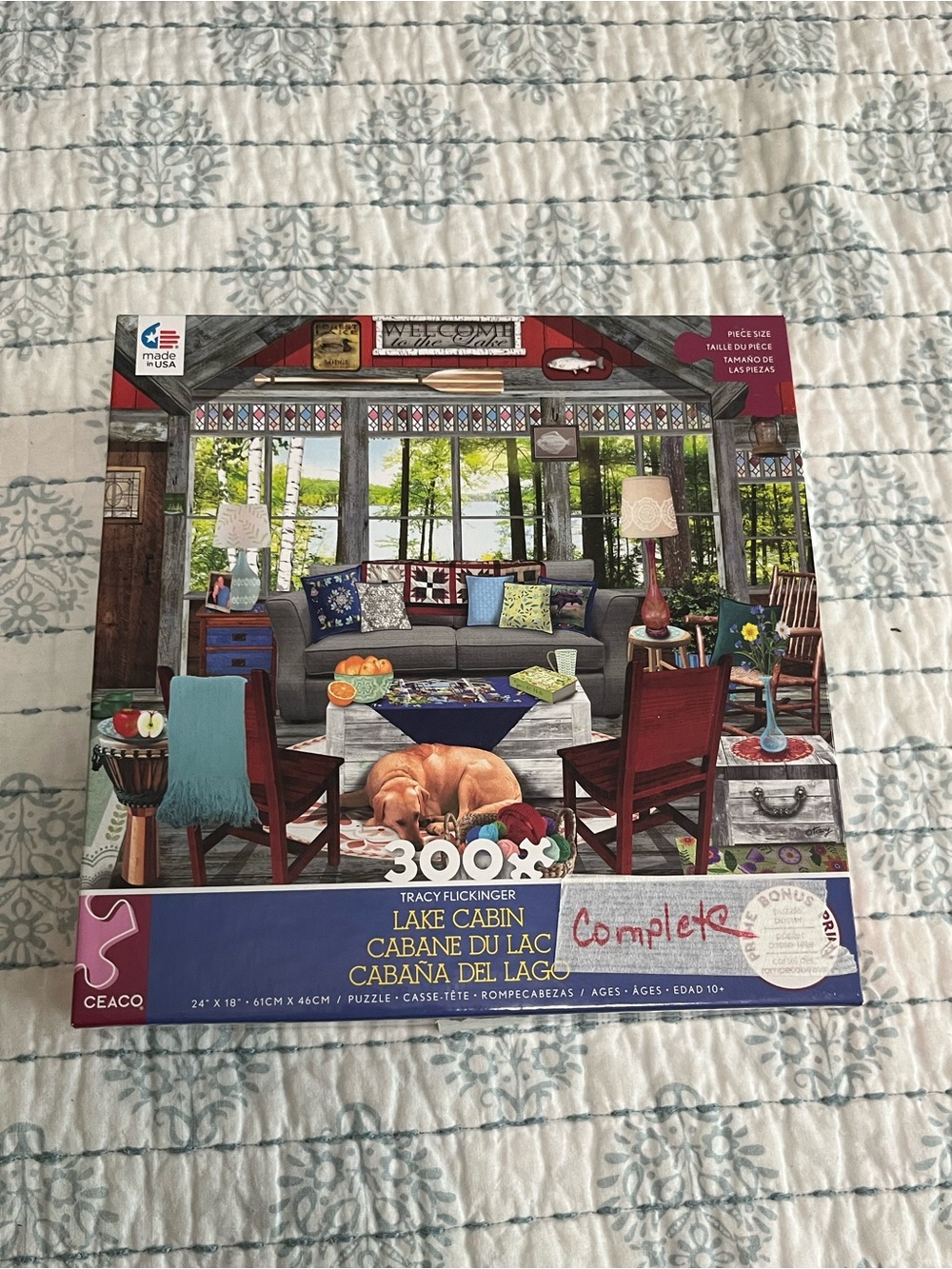 Ceaco Lake Cabin 300-Piece Jigsaw Puzzle — Multi-Color